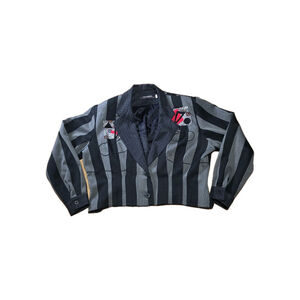 VTG Canvasbacks Lutton & Horsfield Jacket Womens Large Art To Wear Striped Blaze